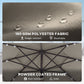 9.3' Grey Market Umbrella with Solar LED Lights & Tilt Crank