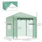 Portable Pop Up Greenhouse, Outdoor Walk-in Hot House with Roll-up Door & 2 Windows, 8' x 6' , Green