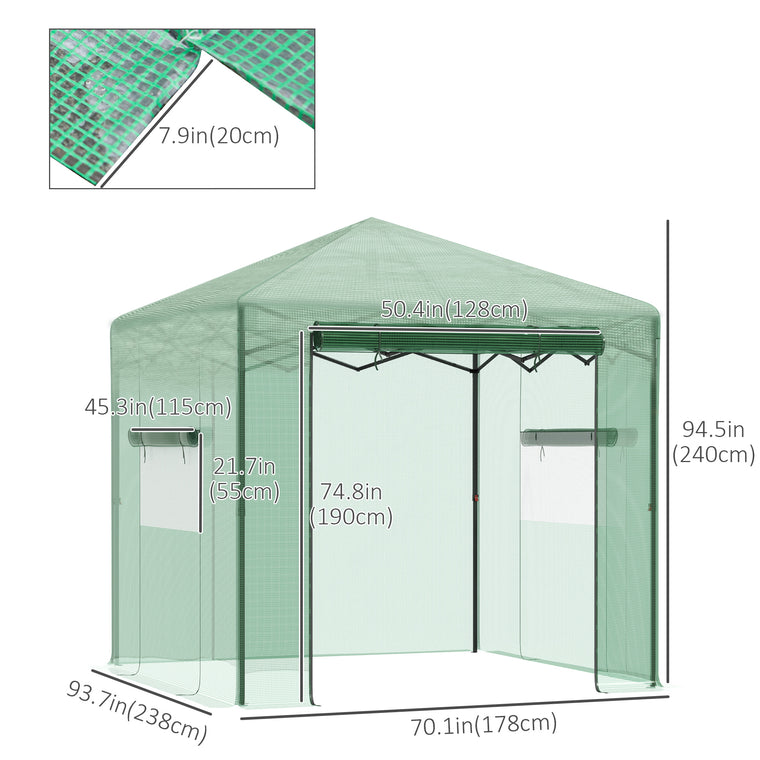 8' x 6' Green Pop Up Greenhouse with Roll-Up Door