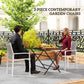 Set of 2 Outdoor Garden Chairs, Stackable Patio Dining Chairs with Breathable Fabric, Armrests and Backrest, Light Grey