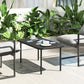 Outdoor Coffee Table, All-Weather Rectangle Metal Patio Coffee Table with Slatted Tabletop for Outside