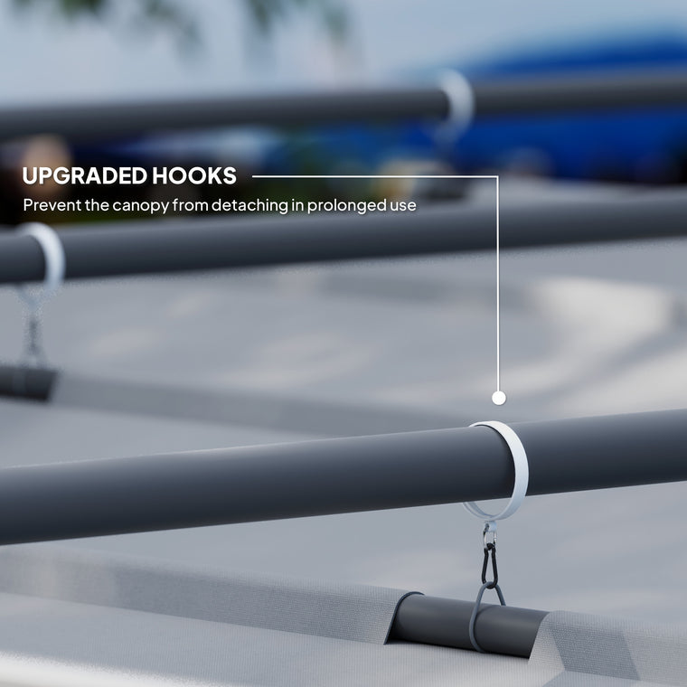 10' x 10' Grey Retractable Pergola with Magnetic Fixture