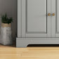 Modern Sideboard Cabinet, Buffet Cabinet with 2 Drawers and Adjustable Shelves, Buffets Tables for Dining Room, Grey