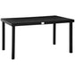 Aluminum Outdoor Dining Table for 6, Rectangular Patio Dining Table 55" L x 35.5" W x 29.25" H, Modern Garden Table for Kitchen, Dining Room, Patio, Natural