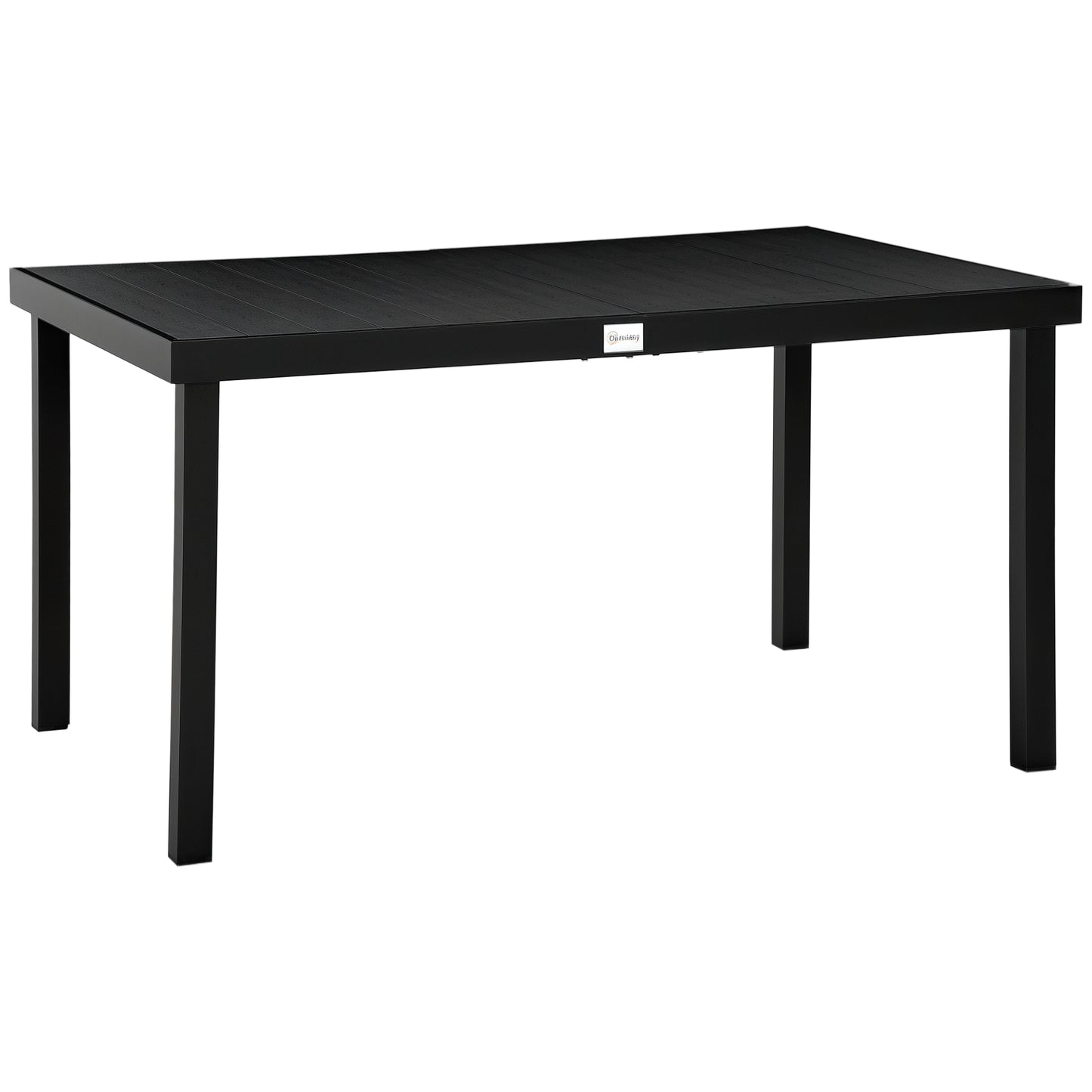 Aluminum Outdoor Dining Table for 6, Rectangular Patio Dining Table 55" L x 35.5" W x 29.25" H, Modern Garden Table for Kitchen, Dining Room, Patio, Natural