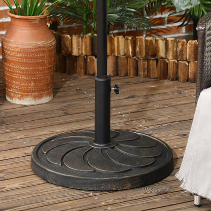 40 lb Bronze Round Resin Umbrella Base, Heavy Duty
