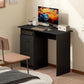 Computer Desk with Storage, 39" Home Office Desk with 3 Drawers and Open Shelf, Writing Table for Bedroom, Black