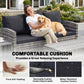 6 Pieces Wicker Patio Furniture Set with Cushions, 7-Seater Rattan Patio Sofa Set with Storage Table, Black