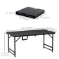 Foldable Patio Dining Table for 4, Height Adjustable Outdoor Table for Garden Lawn Backyard, Dark Grey
