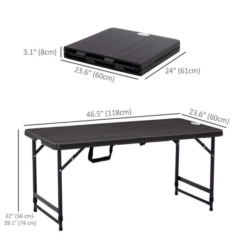 Height Adjustable Folding Dining Table for 4
