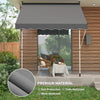 10' x 5' Grey Manual Retractable Awning with Support Pole
