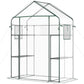 Walk-in Greenhouse with 4 Shelves, 56" x 29" x 77" Mini Greenhouse ,Roll-Up Door, Mesh Windows for Seedling, Flowers, Plant Growing, Clear