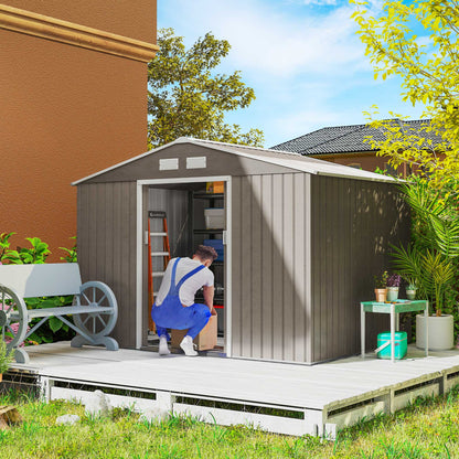 9.1' x 6.4' x 6.3' Metal Storage Shed with Double Doors