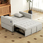 3-in-1 Convertible Sofa Bed, Pull-Out Sleeper Sofa with USB Charging, Adjustable Backrest and Side Pockets, Beige