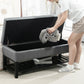 44" PU Leather Tufted Ottoman Shoe Bench Storage Chest Hallway Grey