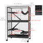 5-Tier Rolling Small Animal Cage, Deluxe Guinea Pig Cage, Ferret Cage for Mink Chinchilla Kitten Rabbit, Grey