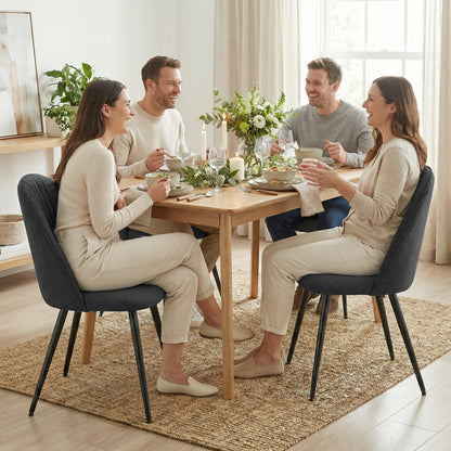 Velvet Dining Chairs Set of 4 with Steel Legs