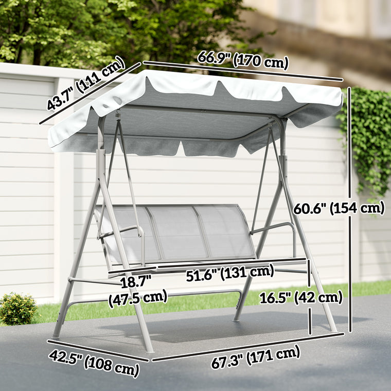 3-Seater A-Frame Porch Swing with Canopy