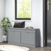 Shoe Storage with Seat, Upholstered Hallway Bench, Shoe Bench with 2 Flip Drawers and 4 Vents for 8 Pairs of Shoes