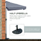 7.5ft Half Umbrella Semi Patio Parasol with Crank Handle, Top Vent for Garden, Balcony- NO BASE INCLUDED, Grey