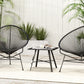 Small Outdoor Side Table, Patio Side Table with SPC Tabletop for Garden, Patio, Lawn, Grey