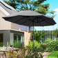 13ft Double-Sided Patio Umbrella with Crank Handle, for Poolside, Deck, Garden, Dark Grey