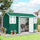 Metal Garden Storage Shed, Outdoor Tool Storage House with Lockable Door, Vents, Sloped Roof, Light Grey