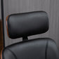 Office Chair, PU Leather Desk Chair with Removable Headrest, Adjustable Height, Tilt Function and with Wheels, Black