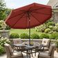 8.5 ft Outdoor Market Table Umbrella, Round Patio Umbrella with Tilt and Crank for Garden, Backyard, Deck, Wine Red