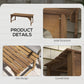 Wooden Garden Bench, Patio Double Park Bench with Slatted Seat, Front Porch Backless Bench, Teak