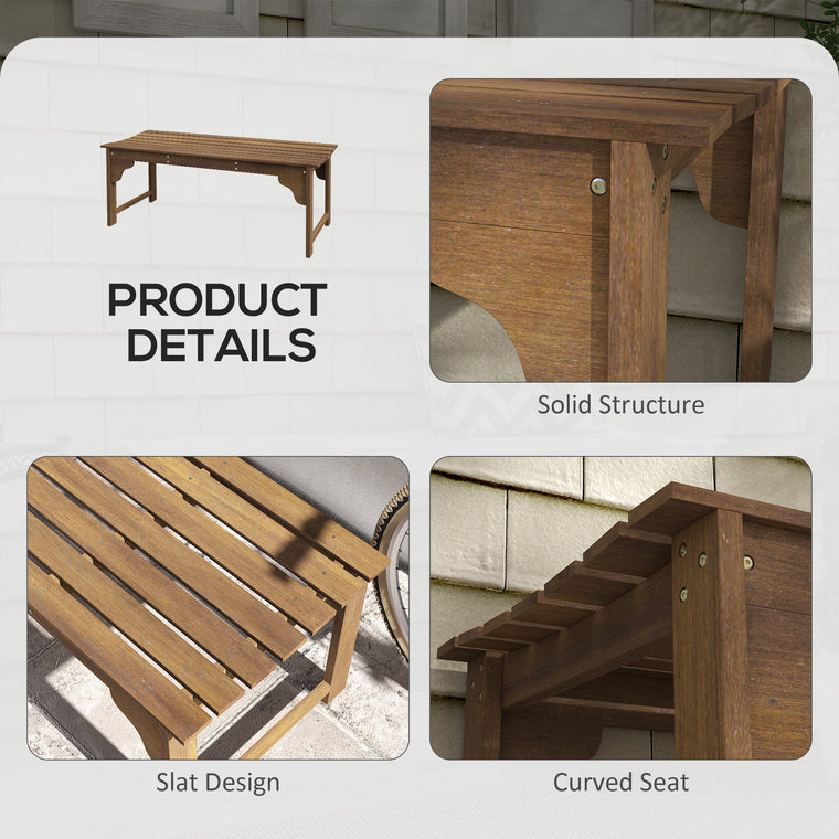 Wooden Double Park Bench with Slatted Seat