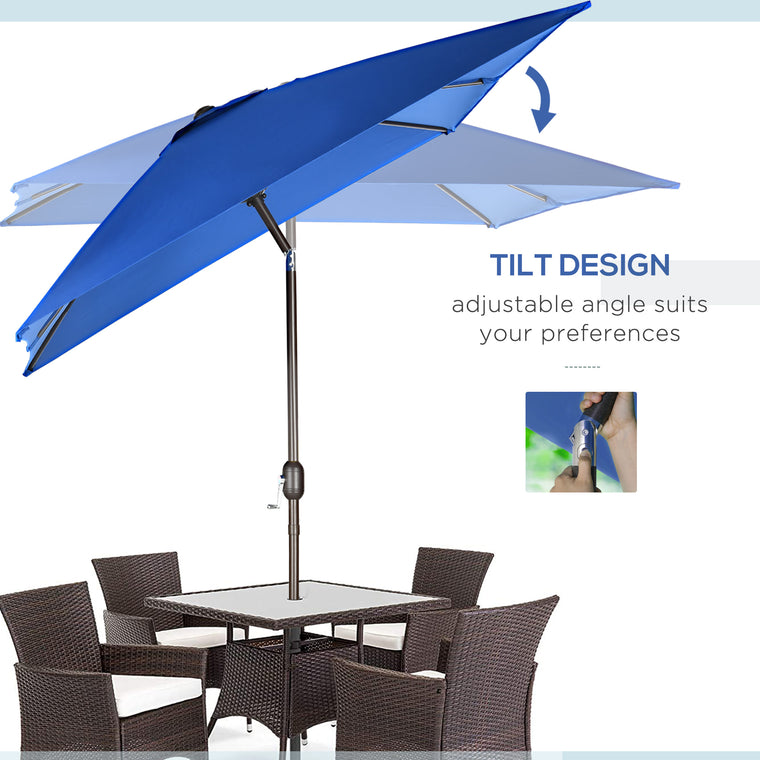 6.5x10ft Dark Blue Rectangle Umbrella with Aluminum Frame