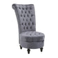 45" Tufted High Back Velvet Accent Chair Living Room Soft Padded Couch Lounge Ash Grey