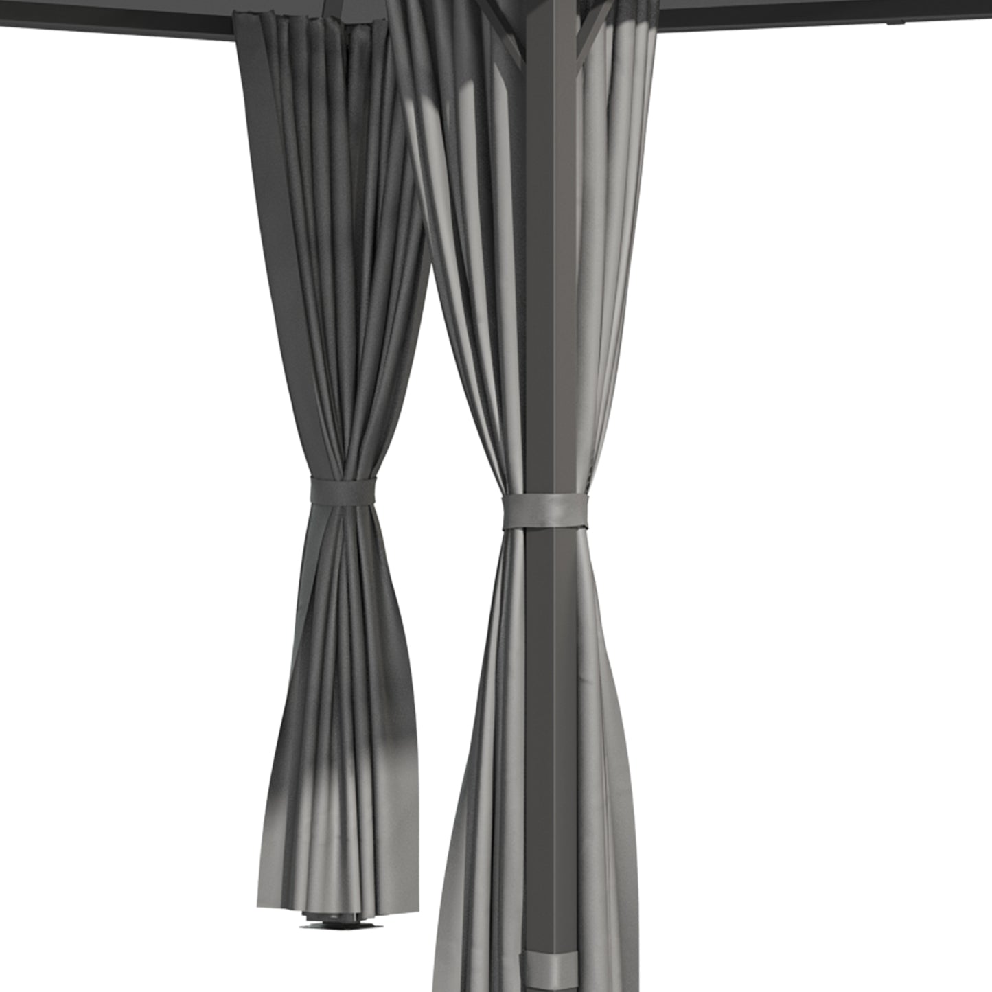 10' x 10' Hardtop Gazebo, Outdoor Gazebo Canopy with UV60+ Polycarbonate Roof, Curtains, Central Hook and Steel Frame for Garden, Lawn, Backyard, Deck, Dark Grey