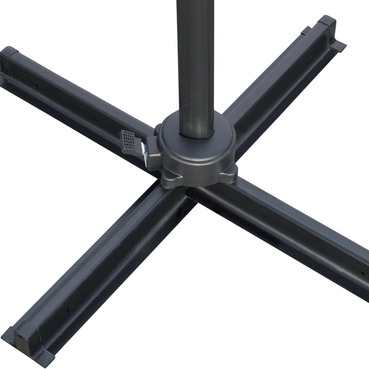 9ft Dark Grey Square Cantilever Umbrella with Cross Base & Tilt