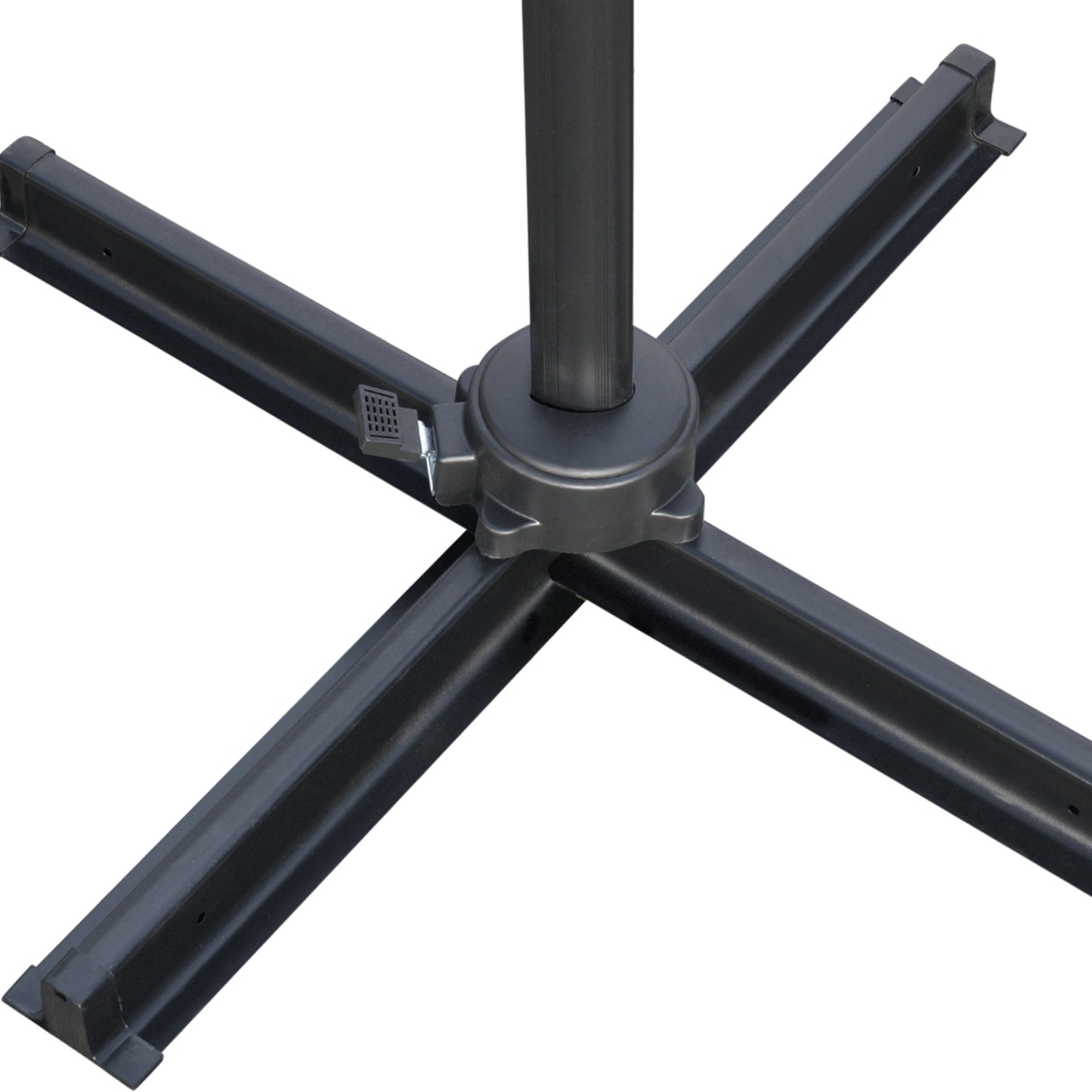 9ft Dark Grey Square Cantilever Umbrella with Cross Base & Tilt