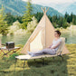 Outdoor Lounge Chair, Garden Folding Chaise Lounge w/ Adjustable Backrest, Face Hole and Support Pillow, Beige