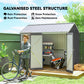 Metal Garden Storage Shed, Outdoor Tool Storage House with Lockable Door, Vents, Sloped Roof, Light Grey