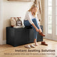 Storage Bench with Lift Top Storage Chest with Safety Hinges for Entryway, Living Room, Black