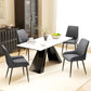 Upholstered Kitchen Chairs, Modern Dining Chairs Set of 2 with Diamond Tufting and Steel Legs for Dining Room, Grey