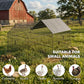 Metal Chicken Coop, Large Chicken Run with Water-Resistant & Anti-UV Cover for 2-3 Hens, Outdoor Hen House with 4 Doors
