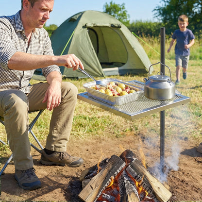 Chrome-Plated Steel Swivel Campfire Grill