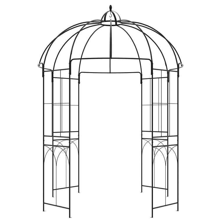 Birdcage Shape Metal Garden Arbour Pergola with Lights