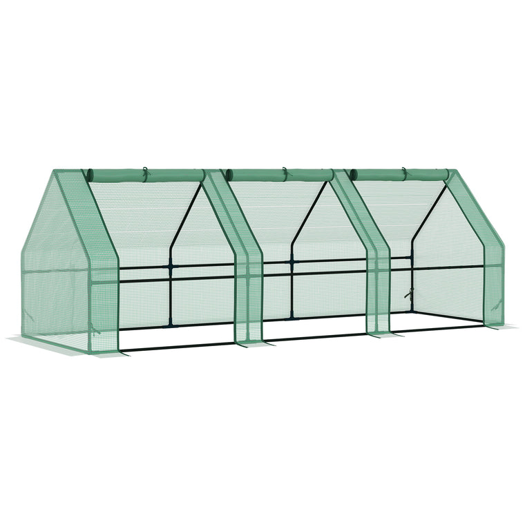 9' x 3' x 3' Green Portable Mini Greenhouse with Zippered Doors