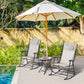 3pc Patio Rocking Chair Set, Folding Outdoor Rocking Chairs and Table Bistro Set w/ Breathable Mesh Seat & Backrest, Headrest for Park, Backyard, Garden, Grey - Cream White