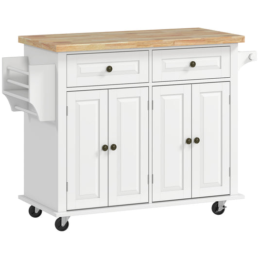 Rolling Kitchen Island Cart with Spice Rack - Grey