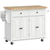Rolling Kitchen Island Cart with Spice Rack - Grey