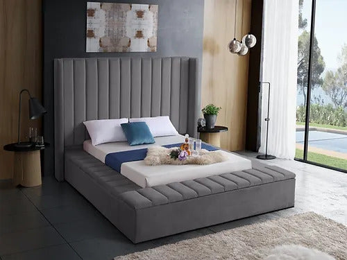 Selene Tufted Platform Bed with Storage