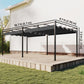 19' x 10' Pergola with Retractable Canopy, Patio Pergola with Sun Shade Shelter, UV50+, for Patio, Garden, Dark Grey