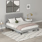 Queen Size Bed Frame with Upholstered Headboard, Modern Platform Bed Frame with Wood Slats, 1100 lbs Capacity, Grey